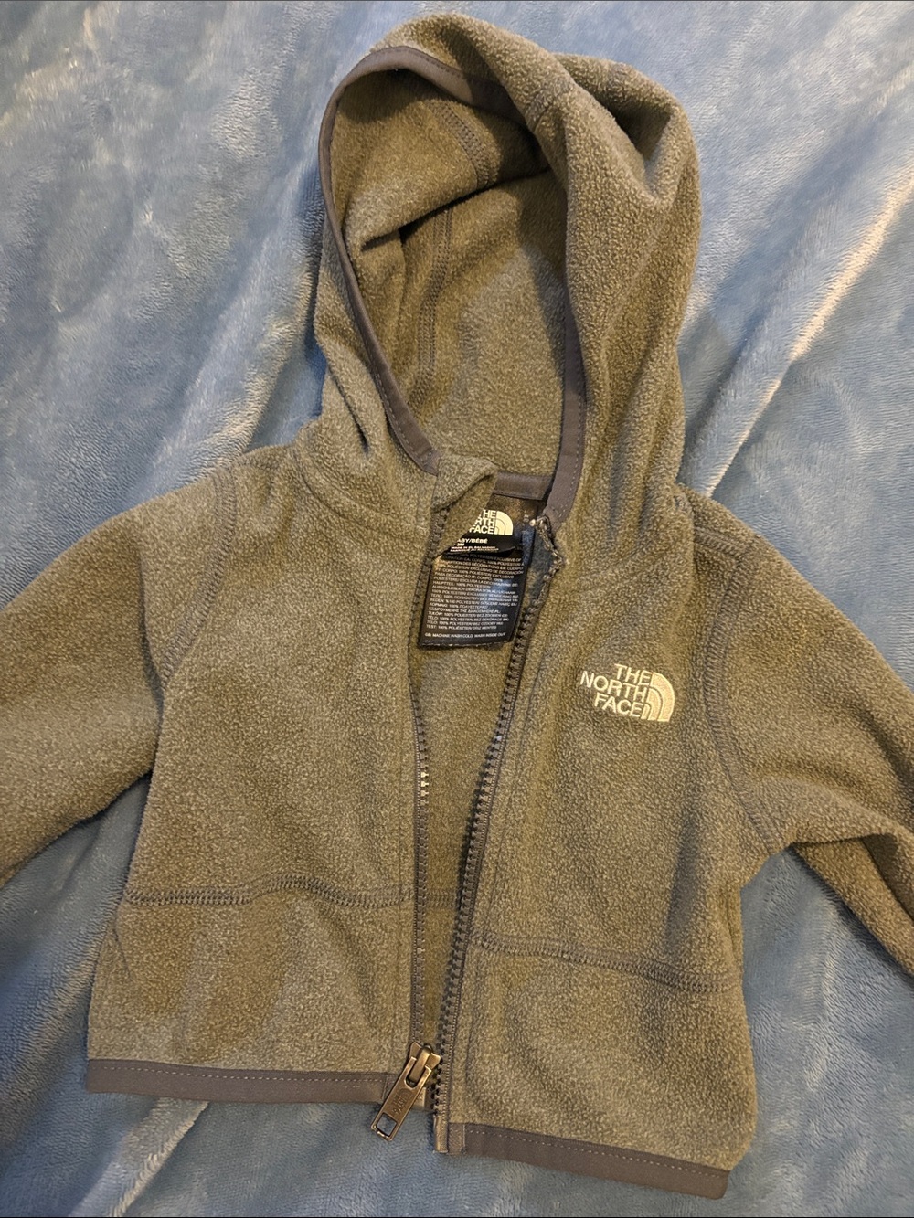 The North Face Kids Olive Green Fleece Zip-Up Hoodie